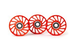 Zero-Crush Wheels with bearing hub, molded ML6 polyurethane covering