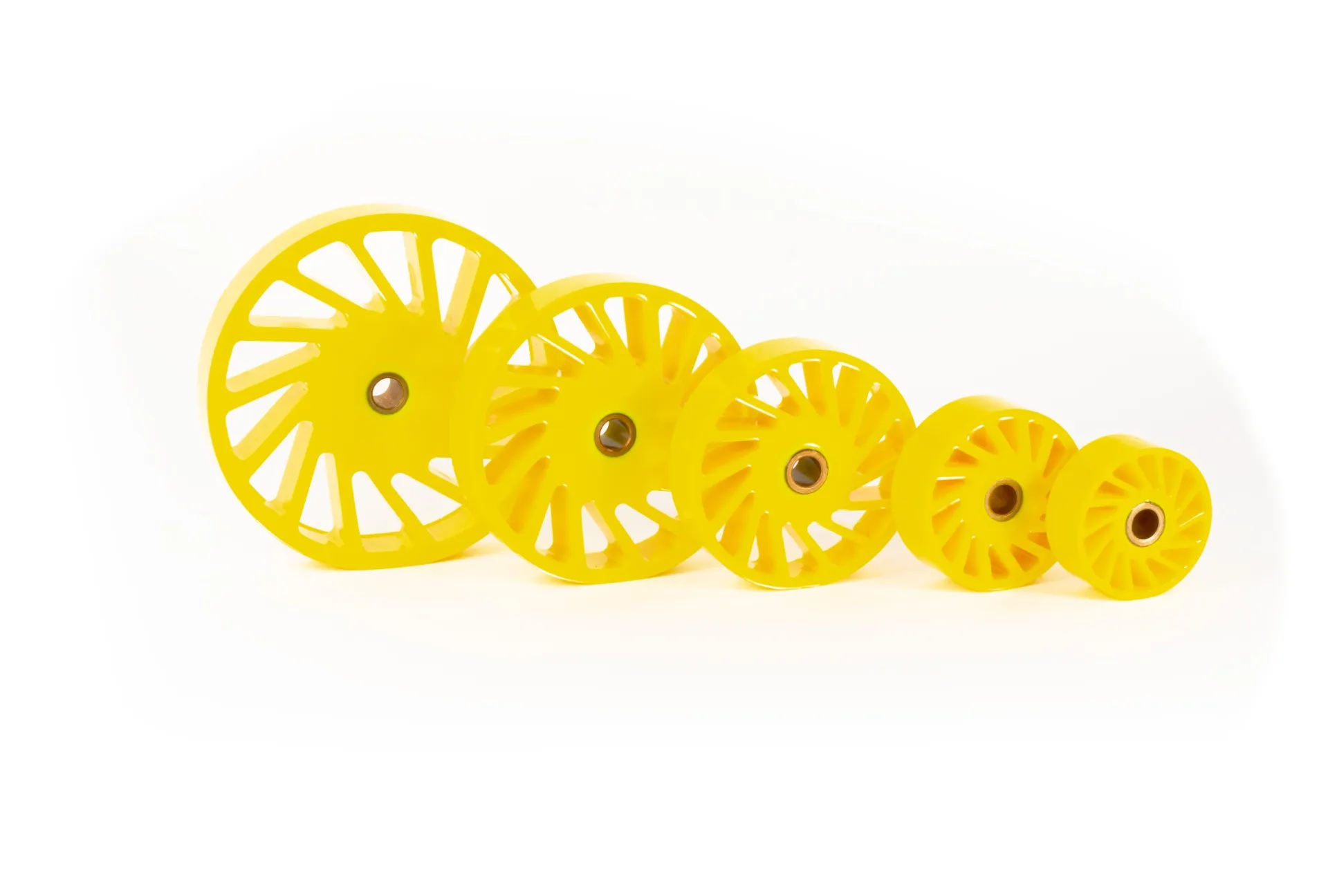 2.5" to 6.0" Polyurethane Bottle Spacing Wheels